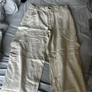 Pilcro Cream Cargo Pants Straight Leg